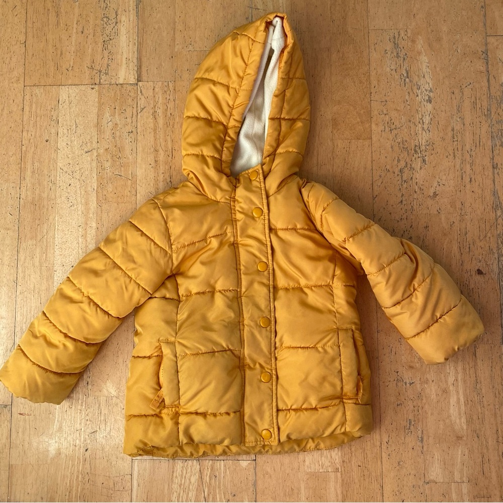 3T Yellow Puffer Coat